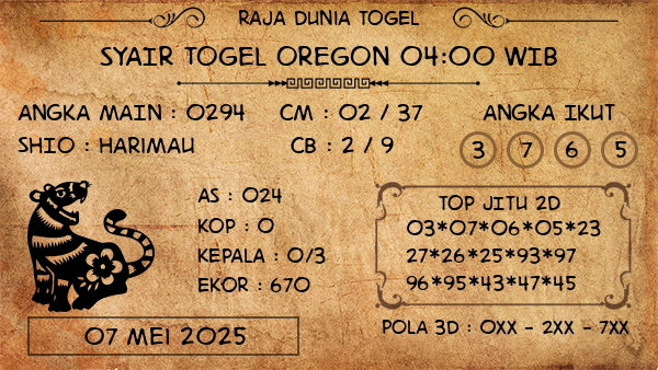 Prediksi Oregon 04:00 WIB