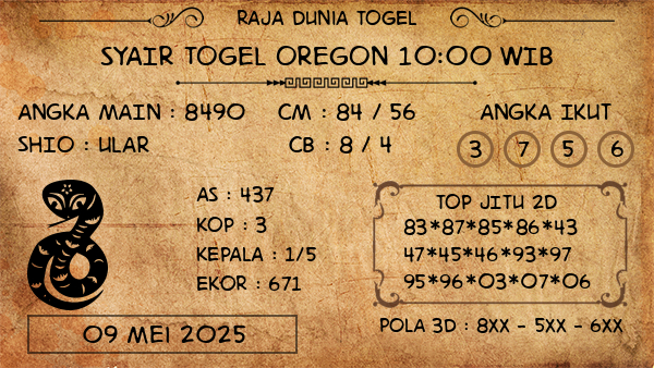Prediksi Oregon 10:00 WIB